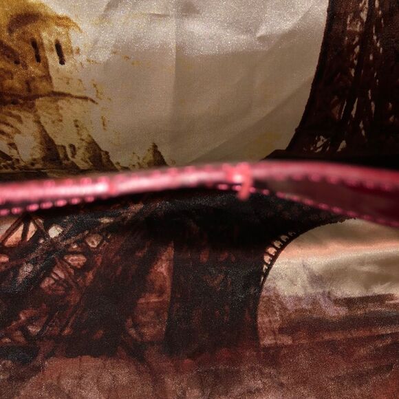 Liz Claiborne Dark Red Candy Apple Faux Leather Hobo Purse - Picture 13 of 16